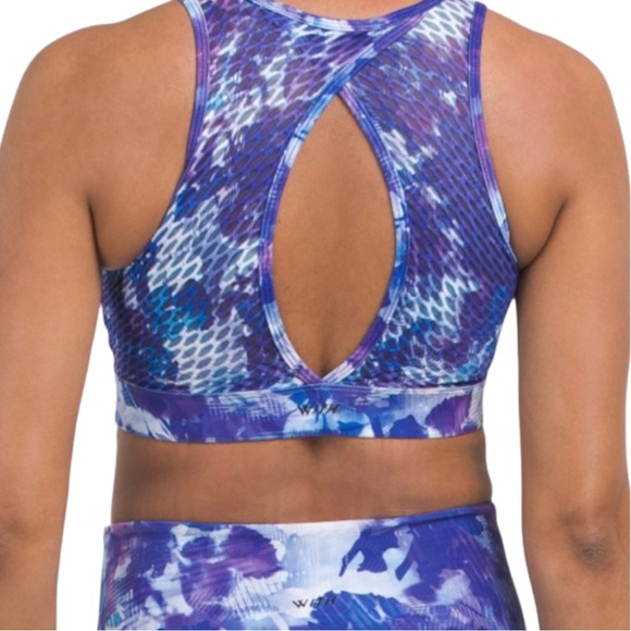NEW Peloton x WITH Blue Moves High Neck Racerback Cutout Sports Bra Size Medium - Picture 8 of 15